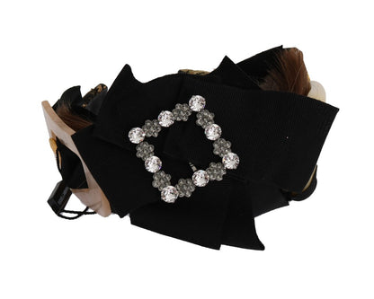 Dolce &amp; Gabbana Clear Crystal Brown Hair Band