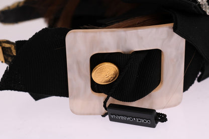 Dolce &amp; Gabbana Clear Crystal Brown Hair Band
