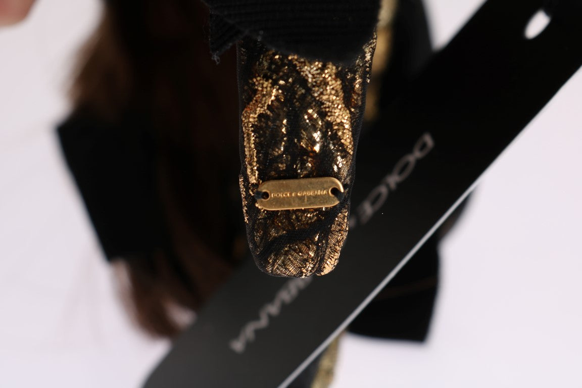 Dolce &amp; Gabbana Clear Crystal Brown Hair Band