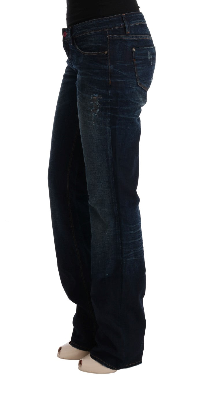 Jeans in denim blu di cotone a vestibilità regolare Costume National