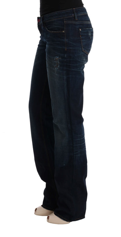 Jeans in denim blu di cotone a vestibilità regolare Costume National