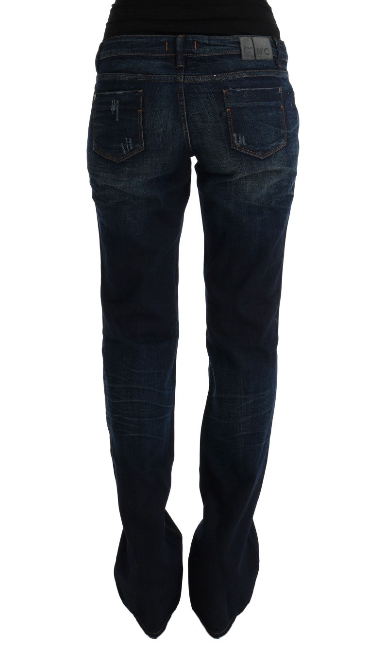 Jeans in denim blu di cotone a vestibilità regolare Costume National