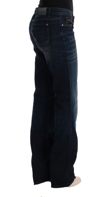 Jeans in denim blu di cotone a vestibilità regolare Costume National