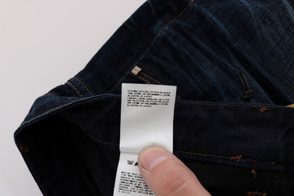 Jeans in denim blu di cotone a vestibilità regolare Costume National