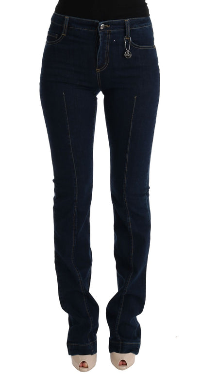 Jeans a zampa d'elefante in cotone blu di Costume National
