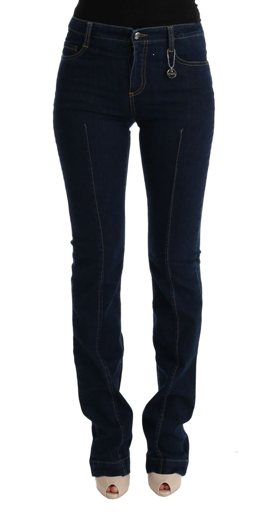 Jeans a zampa d'elefante in cotone blu di Costume National