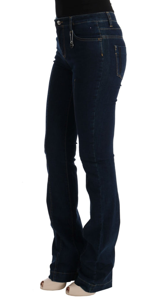 Jeans a zampa d'elefante in cotone blu di Costume National