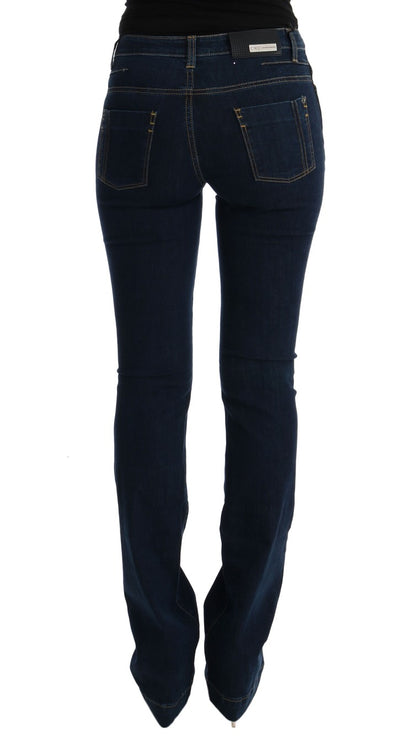 Jeans a zampa d'elefante in cotone blu di Costume National