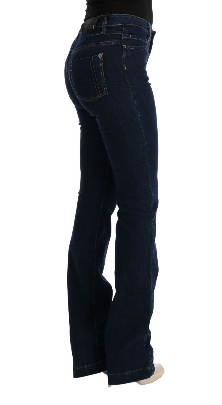 Jeans a zampa d'elefante in cotone blu di Costume National