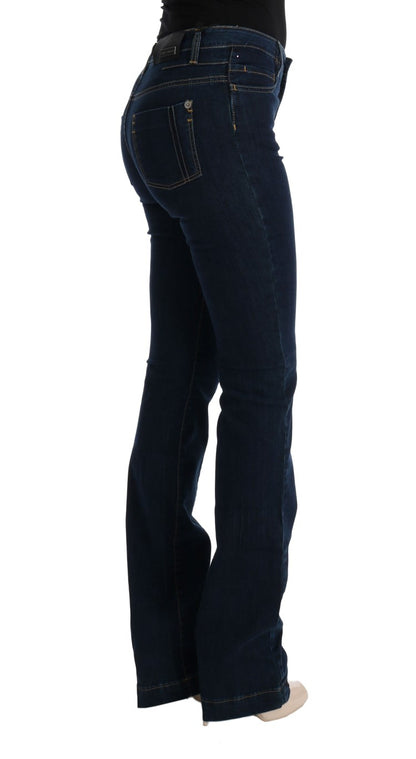 Jeans a zampa d'elefante in cotone blu di Costume National