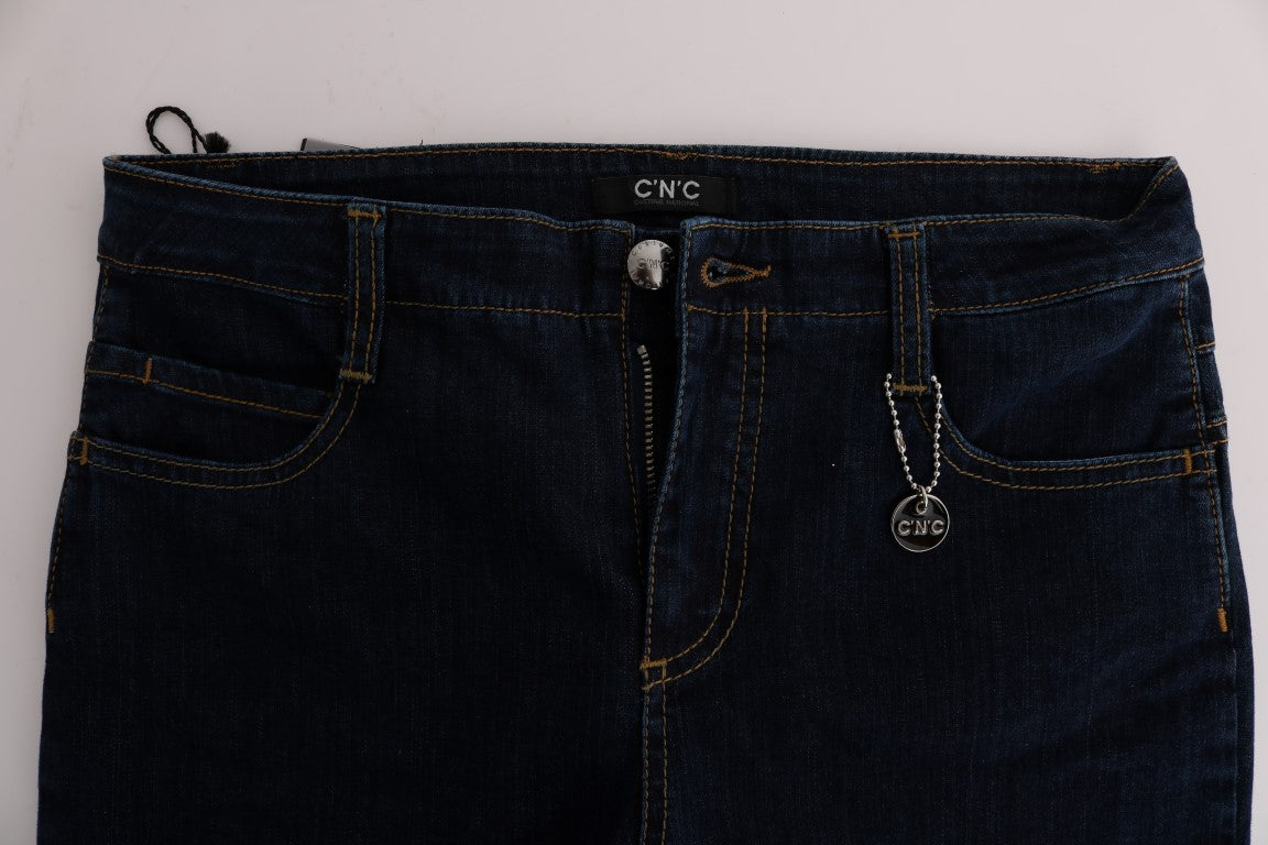 Jeans a zampa d'elefante in cotone blu di Costume National