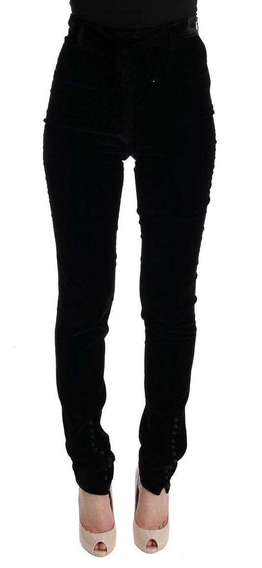 Pantaloni slim fit Ermanno Scervino in velluto nero