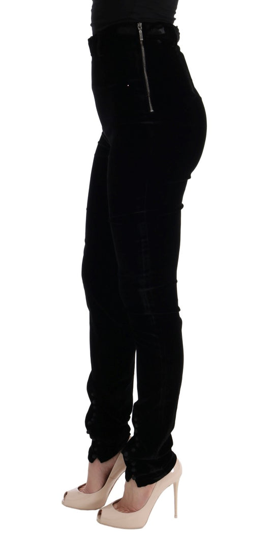 Pantaloni slim fit Ermanno Scervino in velluto nero