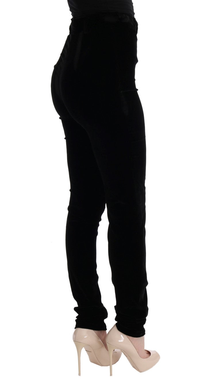 Pantaloni slim fit Ermanno Scervino in velluto nero