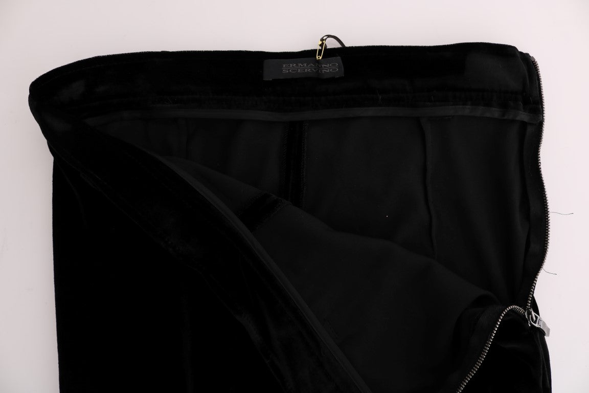 Pantaloni slim fit Ermanno Scervino in velluto nero