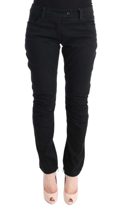 Pantaloni casual slim fit Ermanno Scervino in cotone nero