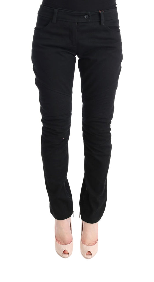 Pantaloni casual slim fit Ermanno Scervino in cotone nero