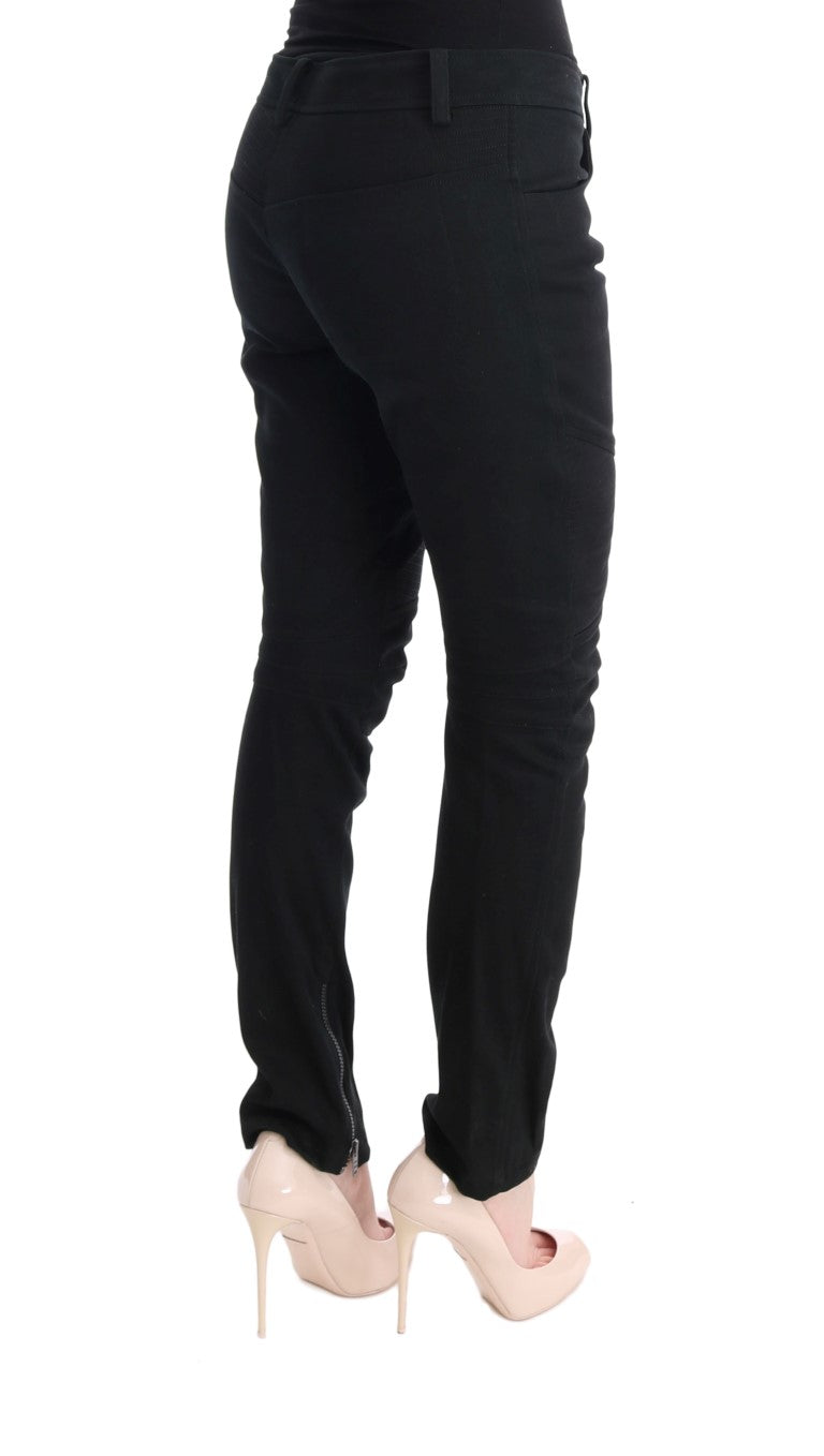 Pantaloni casual slim fit Ermanno Scervino in cotone nero