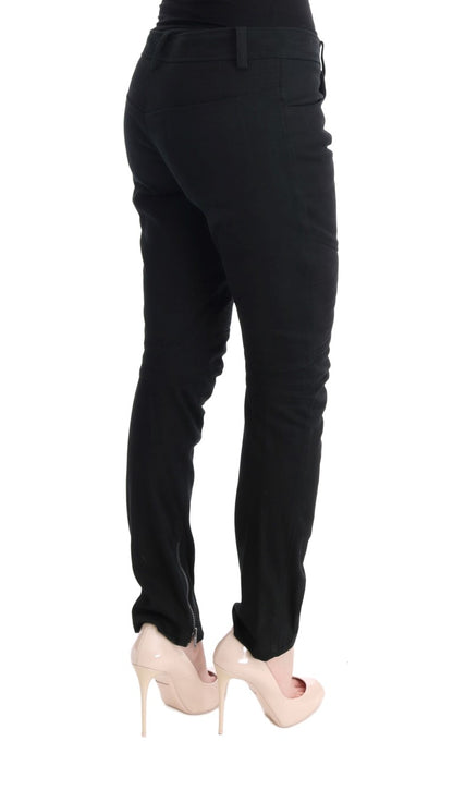 Pantaloni casual slim fit Ermanno Scervino in cotone nero