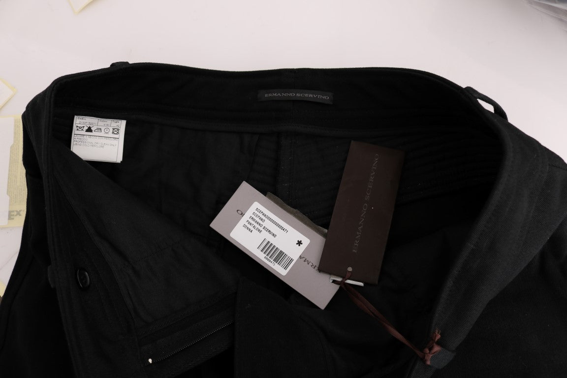 Pantaloni casual slim fit Ermanno Scervino in cotone nero