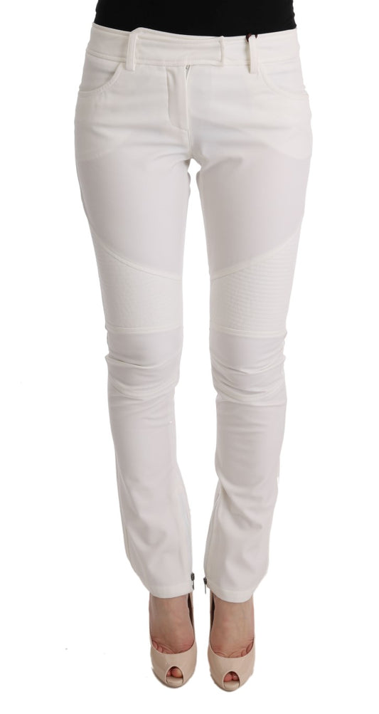 Pantaloni casual slim fit Ermanno Scervino in cotone bianco