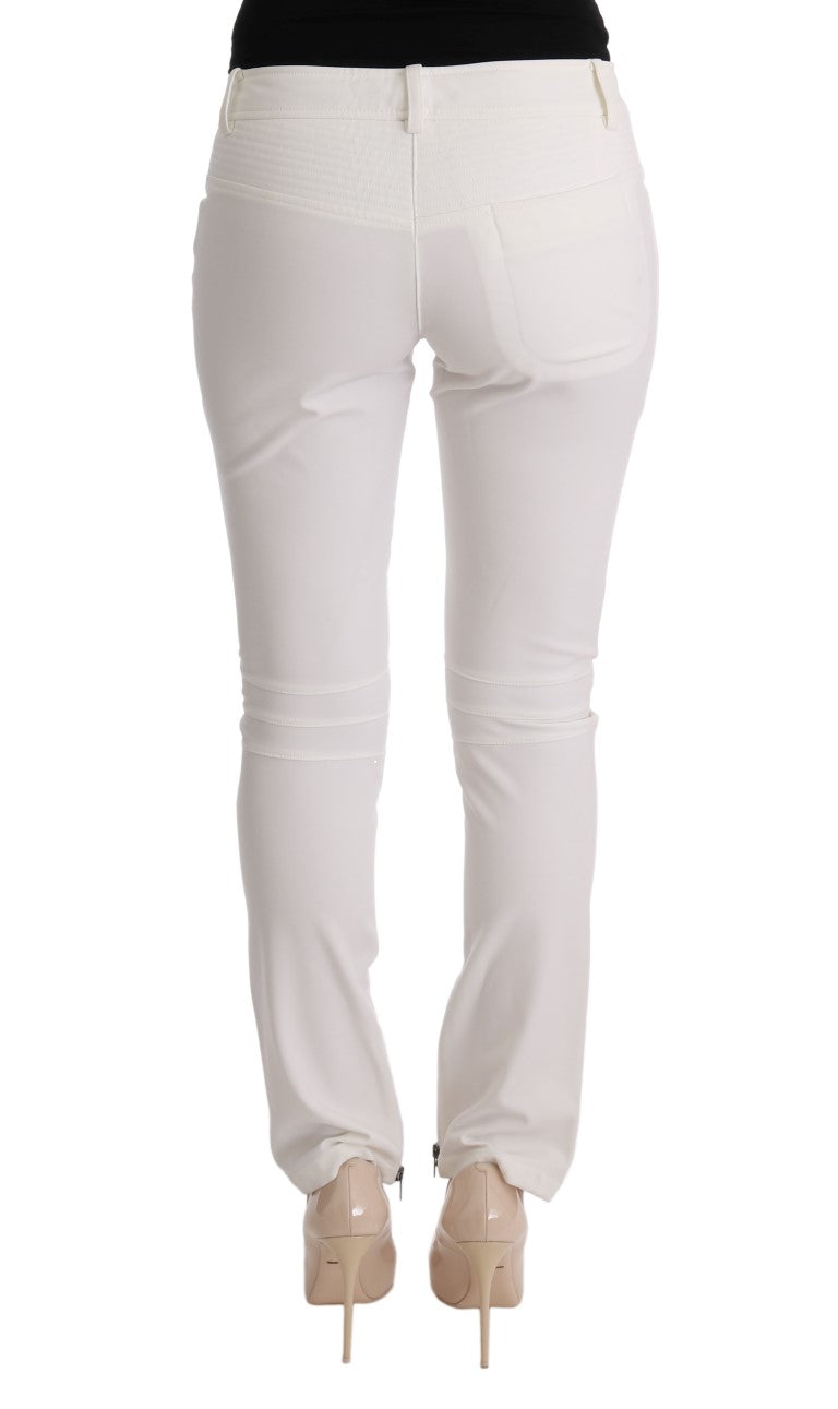Pantaloni casual slim fit Ermanno Scervino in cotone bianco
