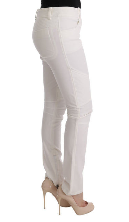 Pantaloni casual slim fit Ermanno Scervino in cotone bianco