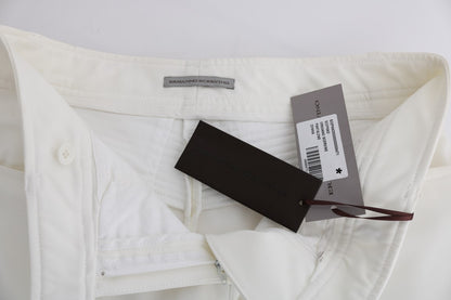 Pantaloni casual slim fit Ermanno Scervino in cotone bianco