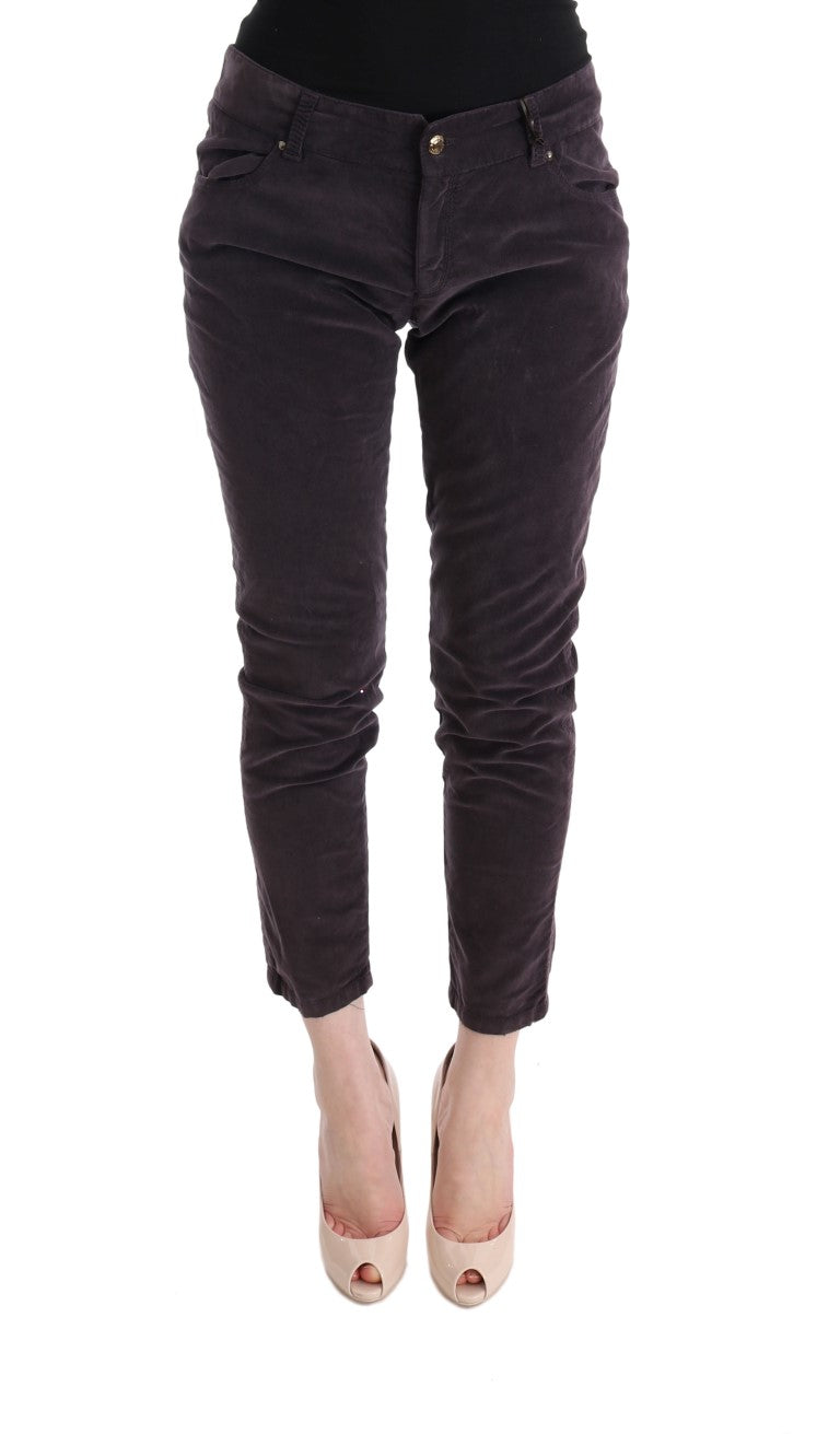 Pantaloni casual cropped Ermanno Scervino in cotone marrone