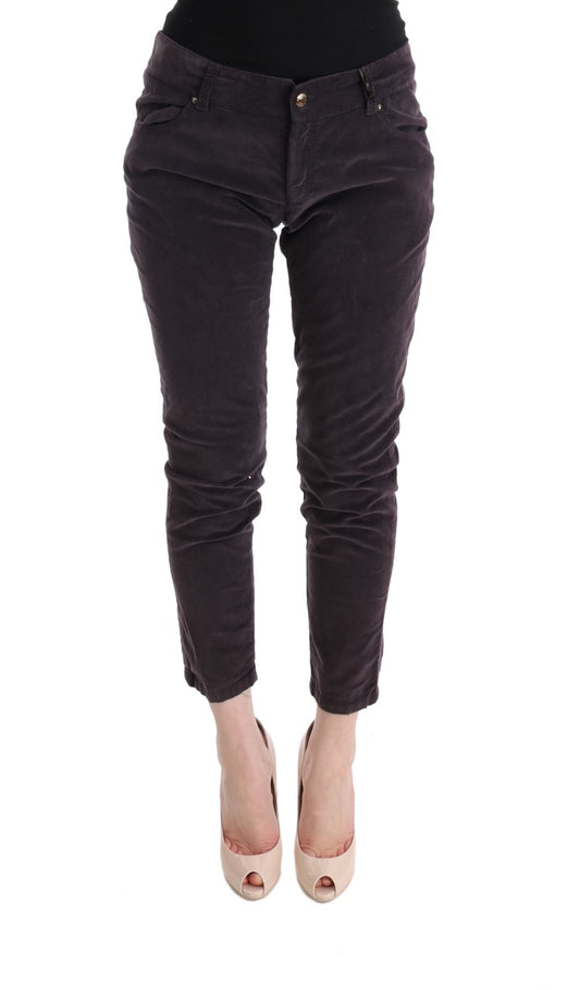 Pantaloni casual cropped Ermanno Scervino in cotone marrone