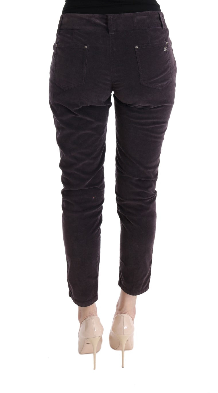 Pantaloni casual cropped Ermanno Scervino in cotone marrone