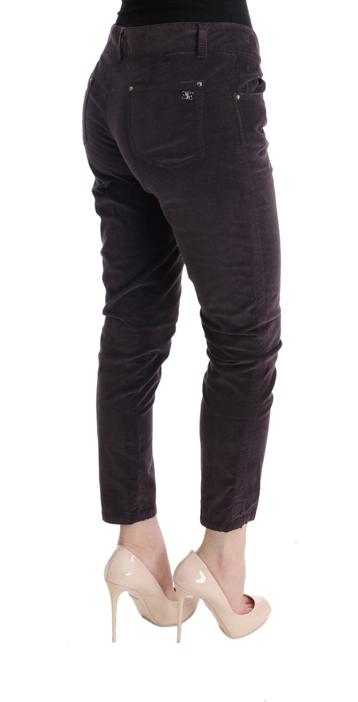 Pantaloni casual cropped Ermanno Scervino in cotone marrone