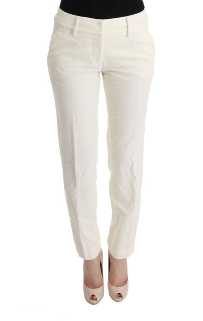 Pantaloni Casual Regular Fit Ermanno Scervino in Cotone Bianco