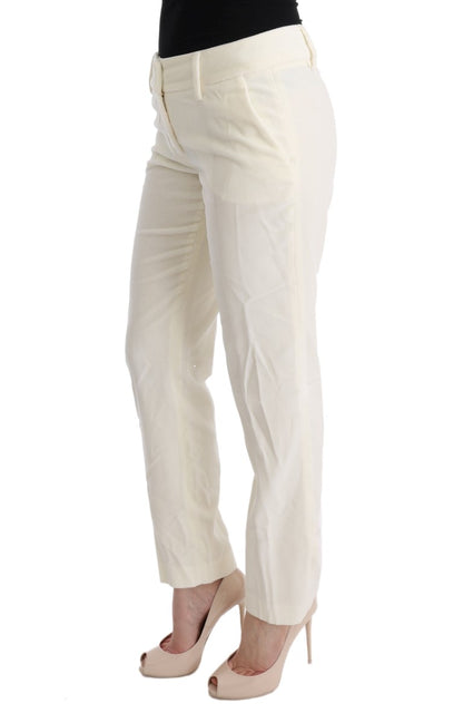 Pantaloni Casual Regular Fit Ermanno Scervino in Cotone Bianco