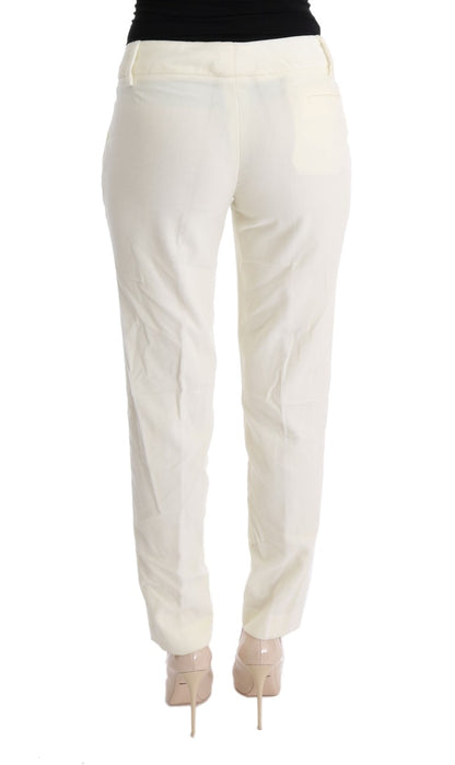 Pantaloni Casual Regular Fit Ermanno Scervino in Cotone Bianco