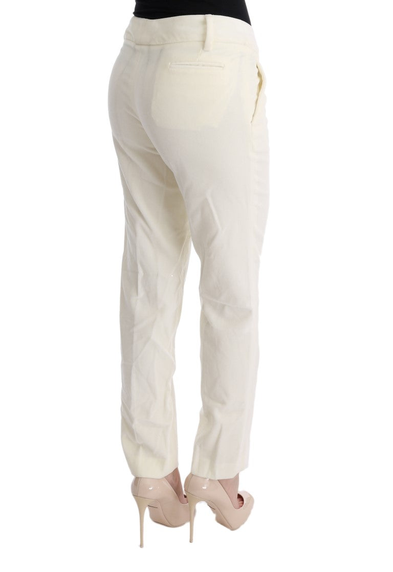 Pantaloni Casual Regular Fit Ermanno Scervino in Cotone Bianco