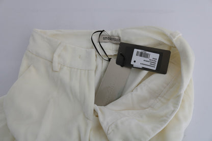 Pantaloni Casual Regular Fit Ermanno Scervino in Cotone Bianco