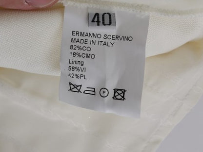Pantaloni Casual Regular Fit Ermanno Scervino in Cotone Bianco