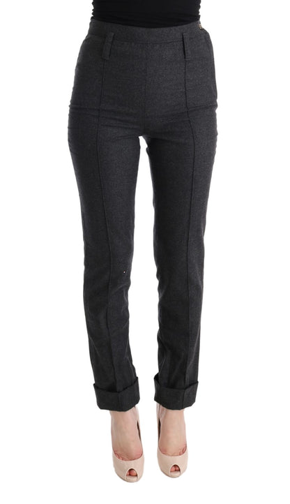 Pantaloni casual skinny in lana vergine grigia Ermanno Scervino