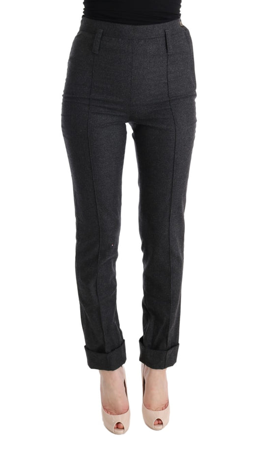 Pantaloni casual skinny in lana vergine grigia Ermanno Scervino
