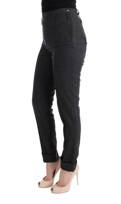 Pantaloni casual skinny in lana vergine grigia Ermanno Scervino