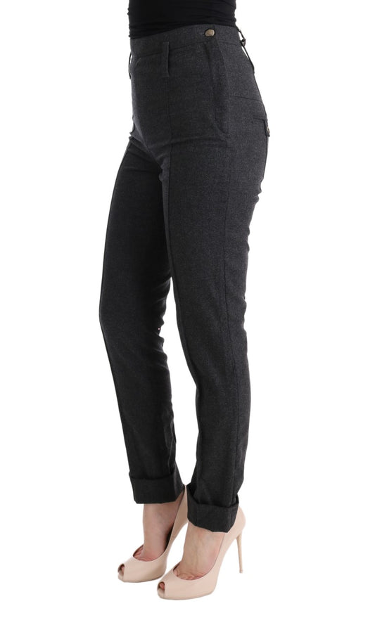 Pantaloni casual skinny in lana vergine grigia Ermanno Scervino