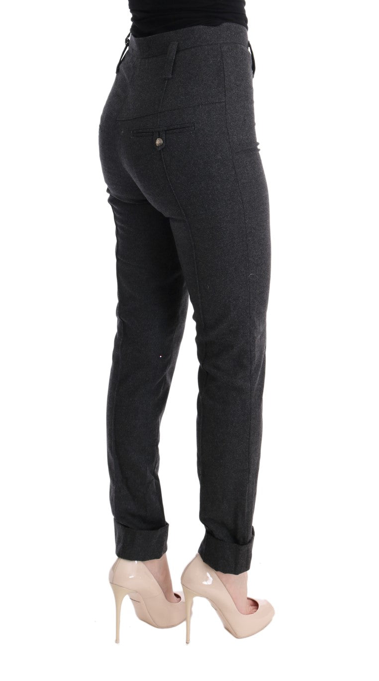 Pantaloni casual skinny in lana vergine grigia Ermanno Scervino