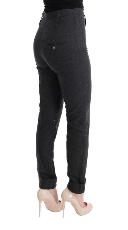 Pantaloni casual skinny in lana vergine grigia Ermanno Scervino