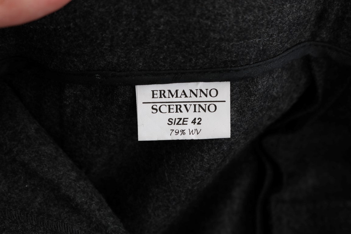 Pantaloni casual skinny in lana vergine grigia Ermanno Scervino