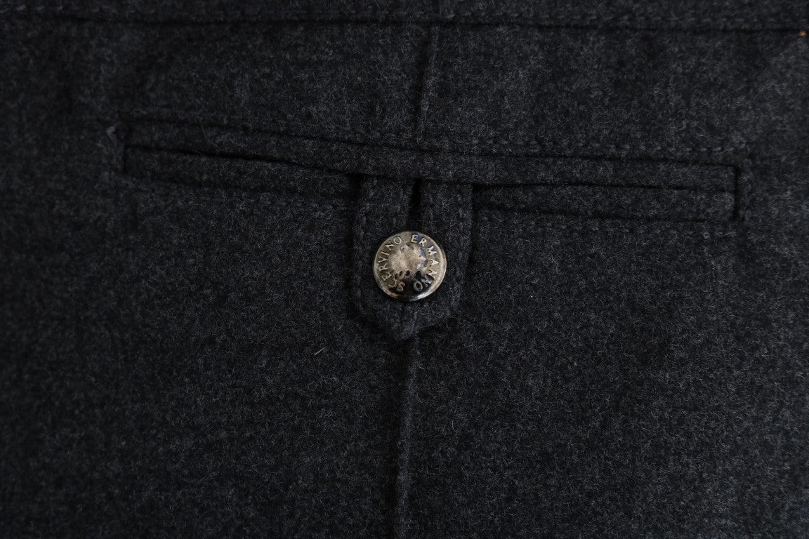Pantaloni casual skinny in lana vergine grigia Ermanno Scervino