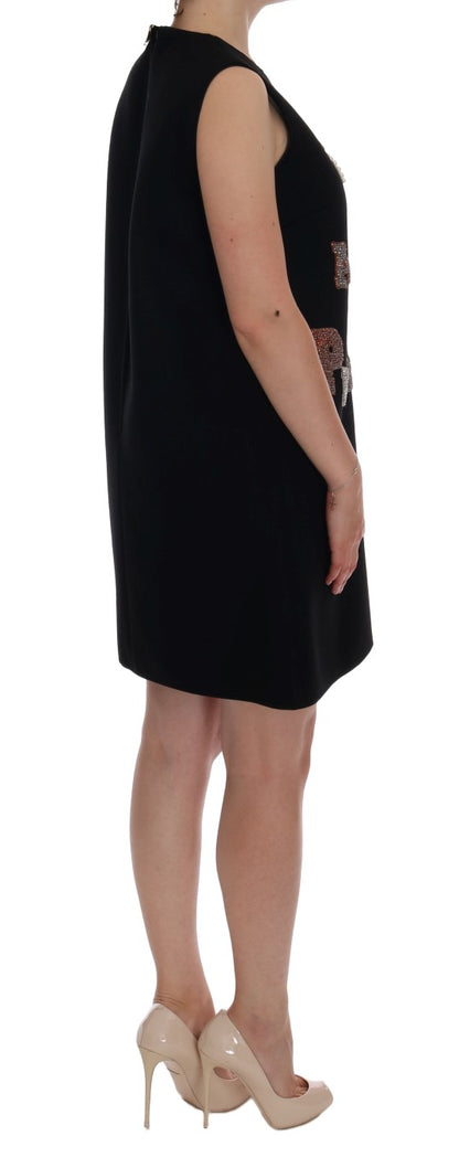 Dolce &amp; Gabbana Abito nero in cristallo I AM A PRINCESS