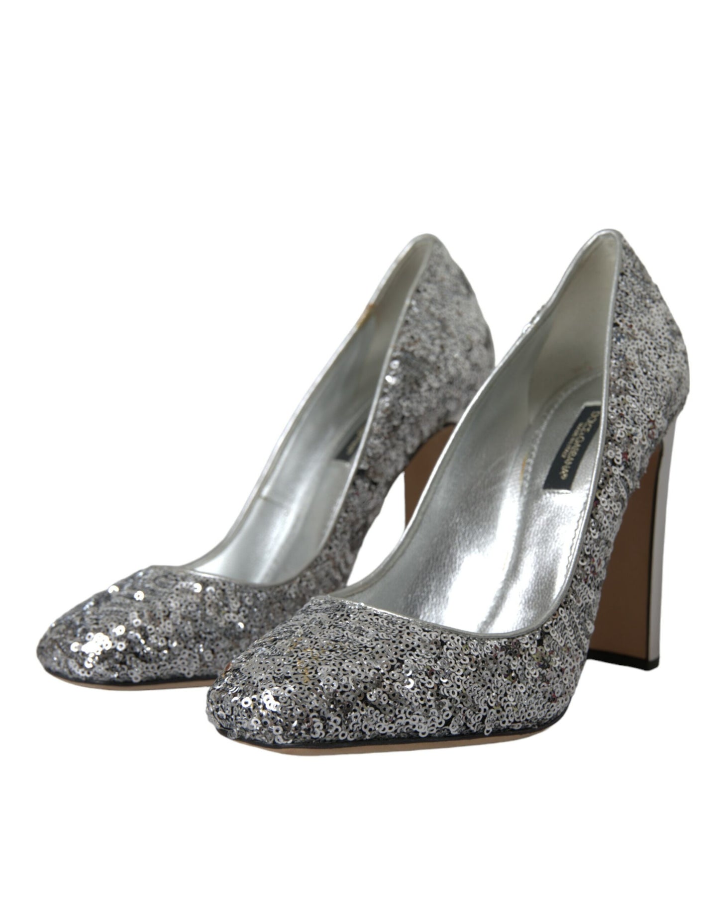 Scarpe con tacco a spillo Dolce &amp; Gabbana impreziosite da paillettes argentate