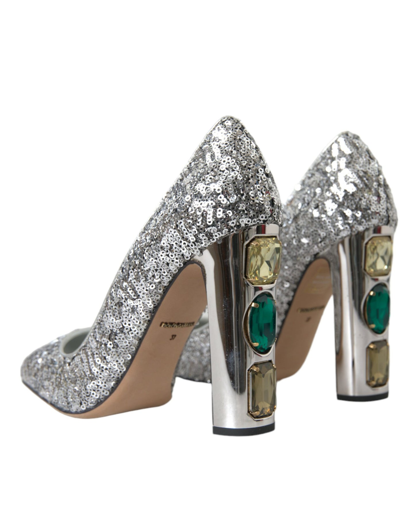 Scarpe con tacco a spillo Dolce &amp; Gabbana impreziosite da paillettes argentate