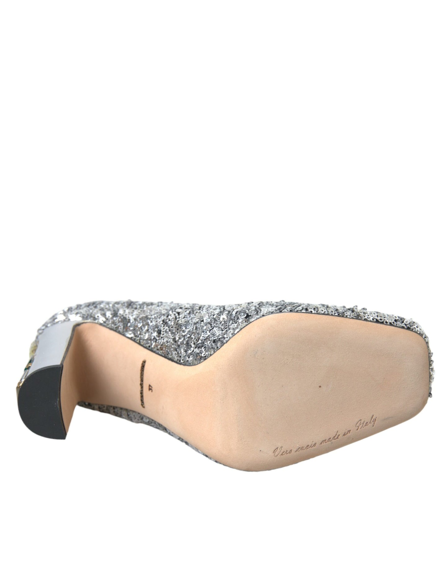 Scarpe con tacco a spillo Dolce &amp; Gabbana impreziosite da paillettes argentate